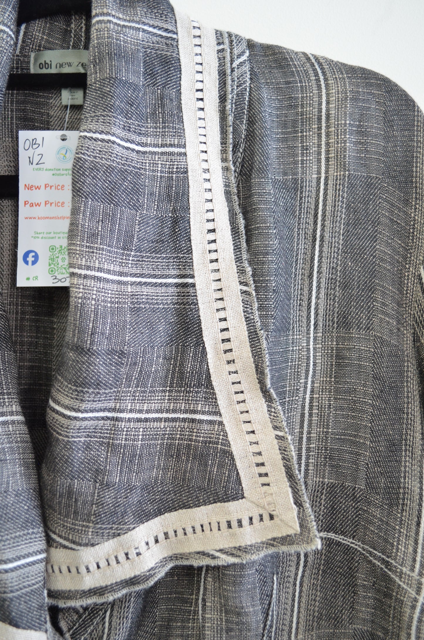 RRP$399 - OBI New Zealand Linen jacket size 10 - amazing top