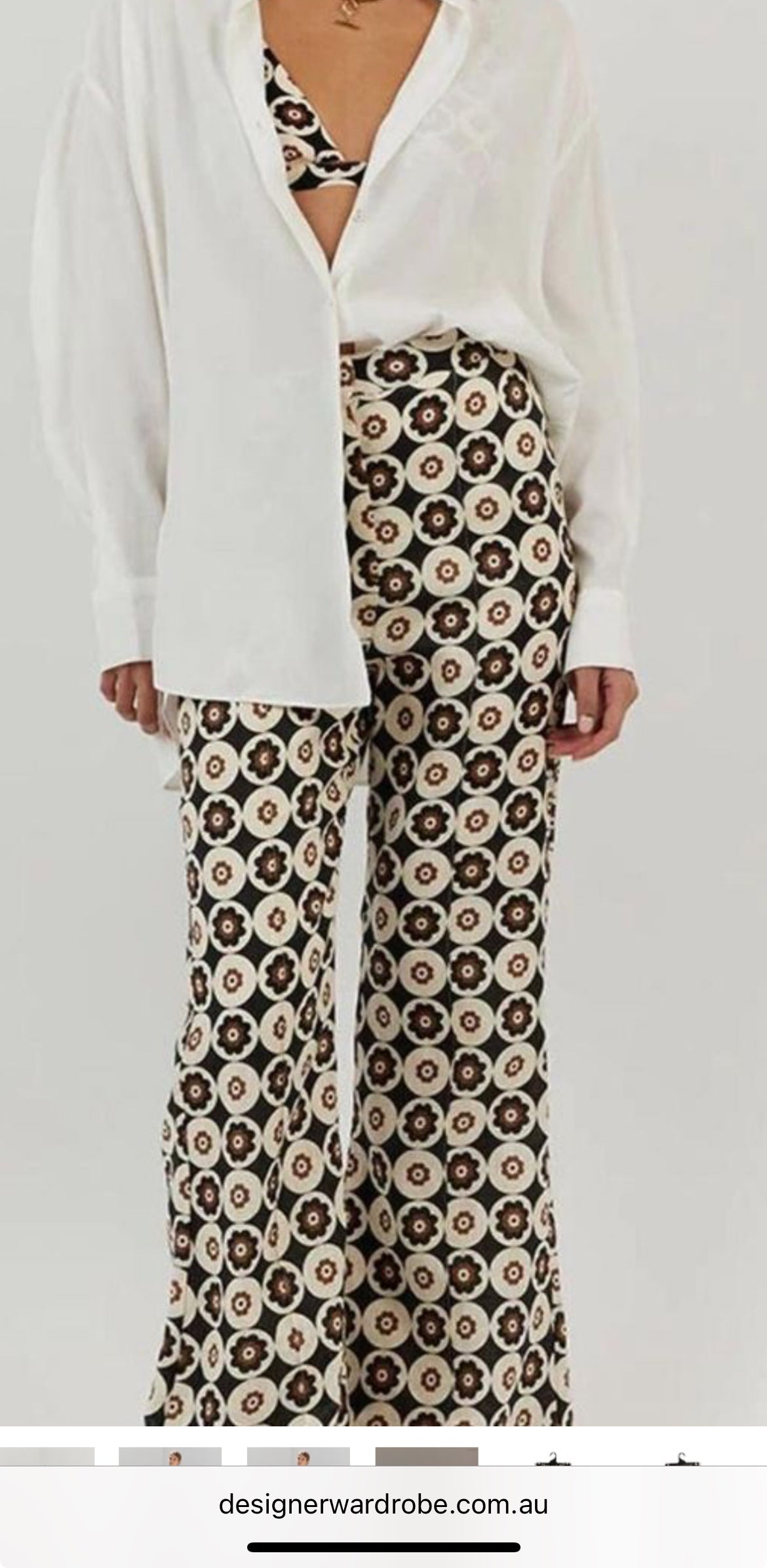 RRP $130 BNWT Dissh Women's Size 8 Dixon Black Floral Linen Pant Black