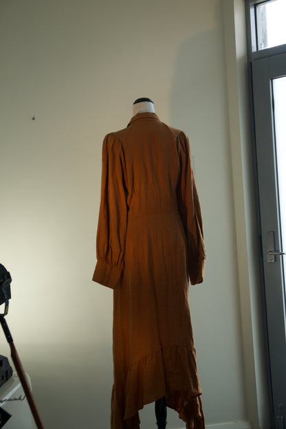 RRP $445 - Size 3 - Morrison Madison Linen Dress in RUST