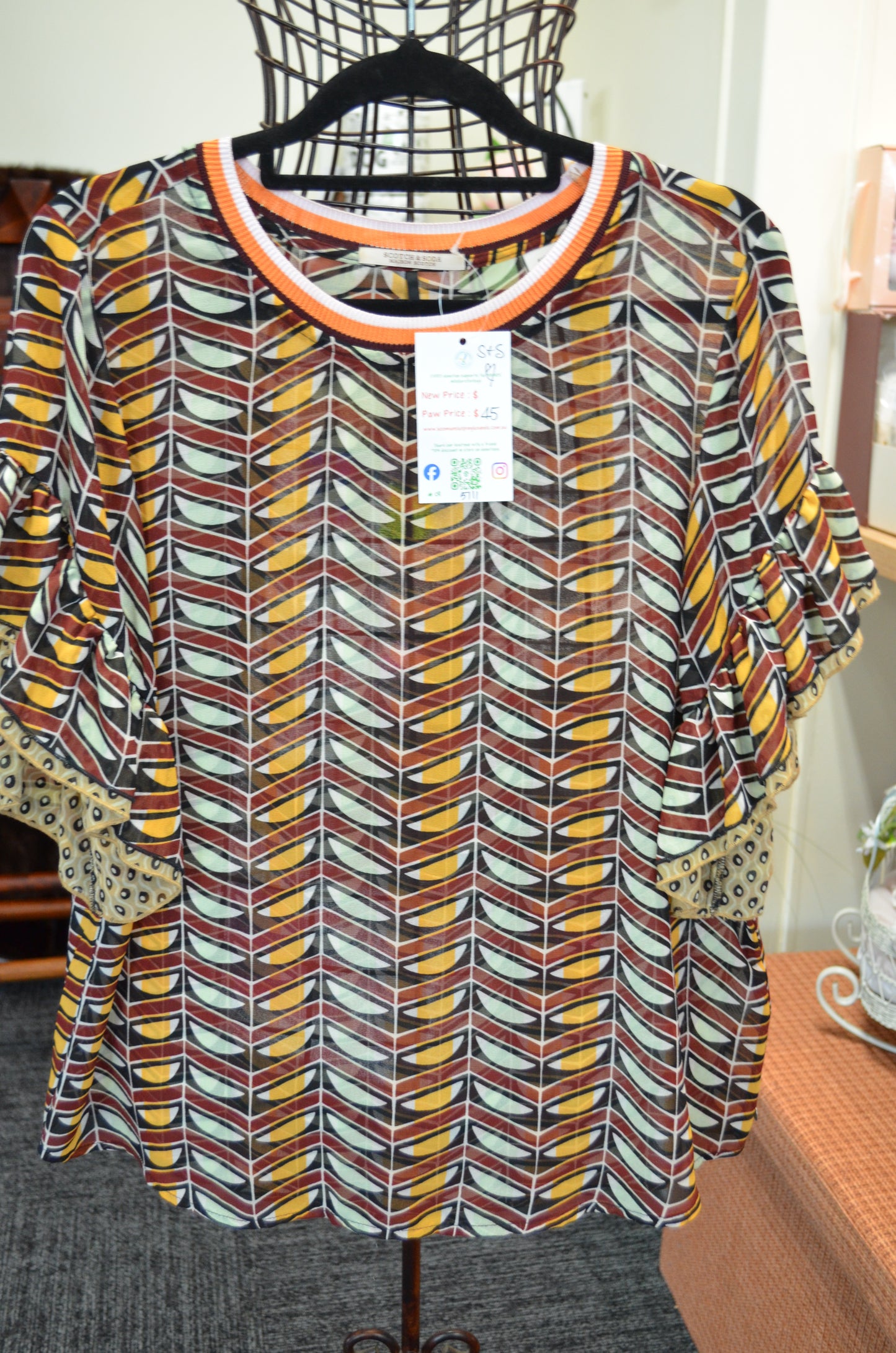 RRP $199 Scotch and Soda Blouse - quirky and stunning