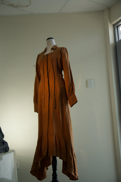 RRP $445 - Size 3 - Morrison Madison Linen Dress in RUST