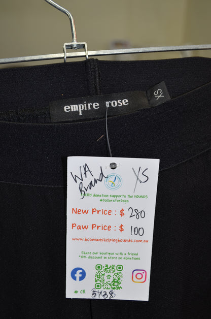 RRP $280 Empire Rose pants - brand new size XS
