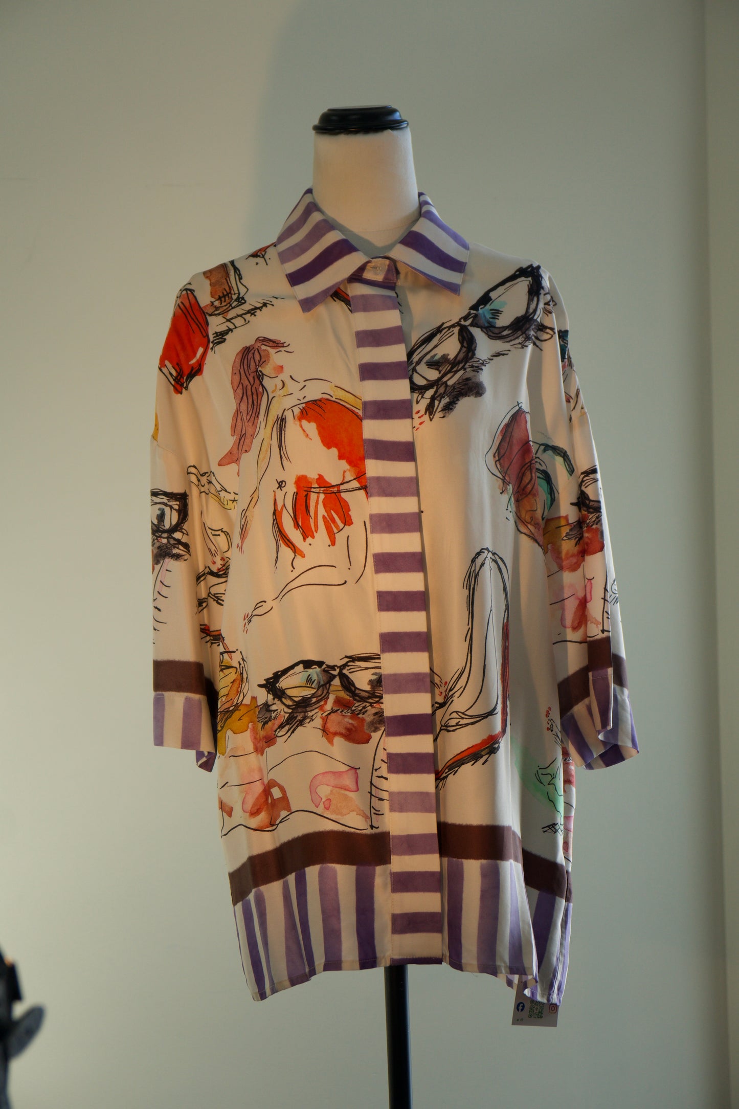 RRP$320 - Romy Salamanca Shirt in Salamanca 2.0 Print Size S