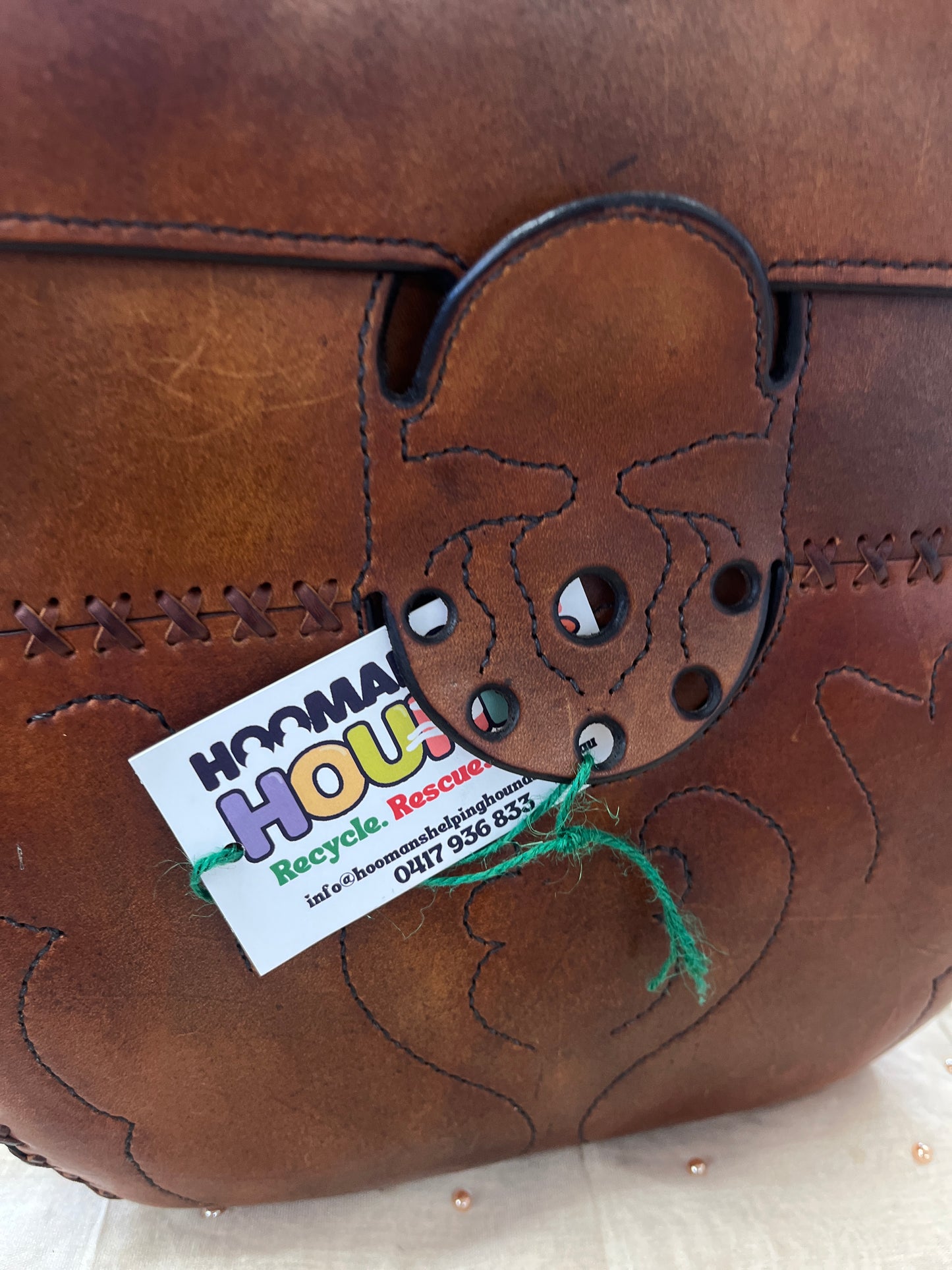 Brown leather pouch