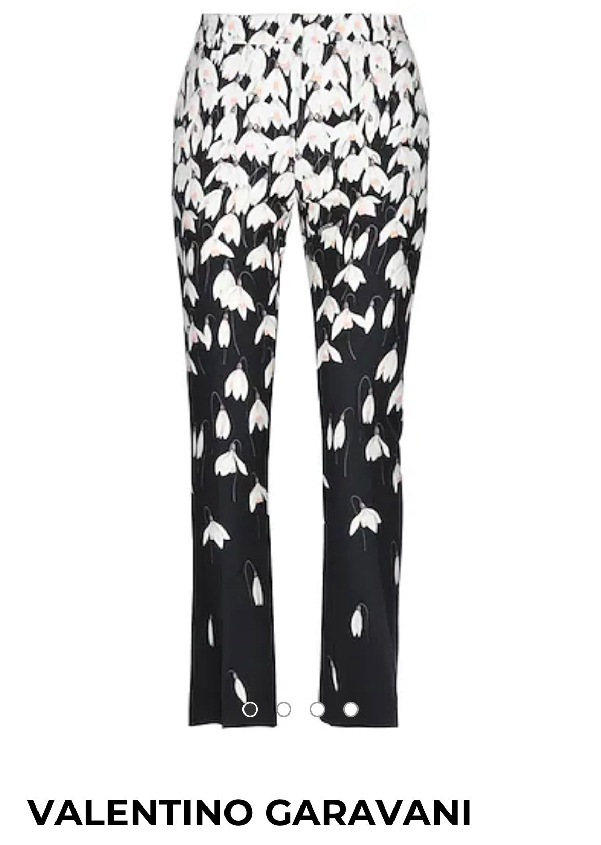 VALENTINO : RRP $2100 Snowdrop Crepe Couture Floral Trousers Size 10