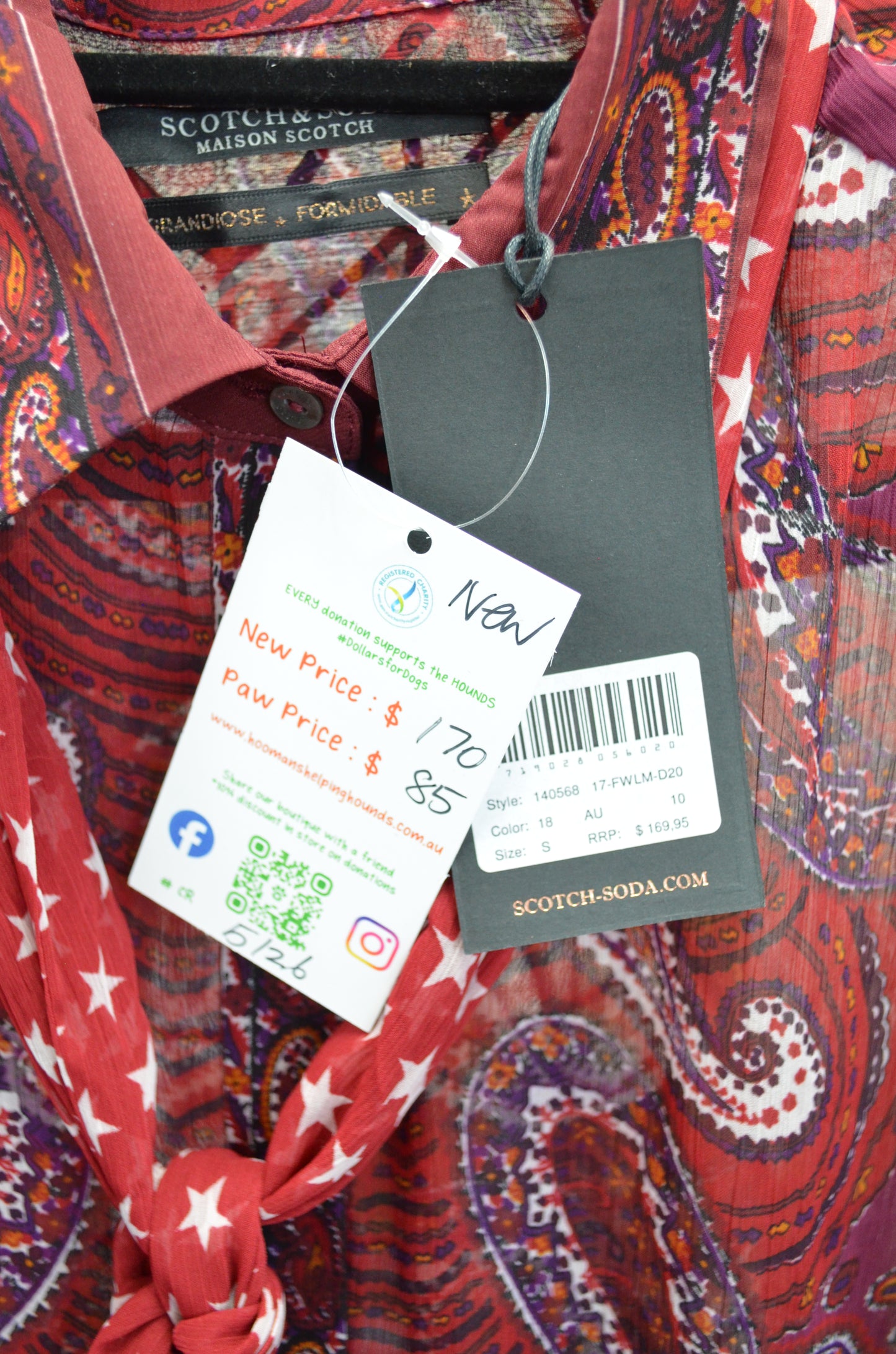 RRP $170 Scotch and Soda Blouse - New with TAGS Size S