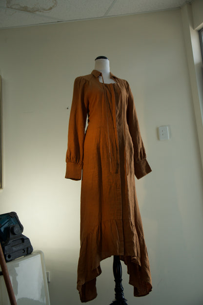 RRP $445 - Size 3 - Morrison Madison Linen Dress in RUST