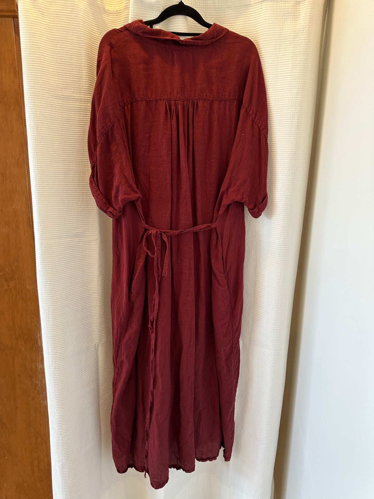 RRP$ 350 Size 3 - Metta Melbourne Dress - Shirt Dress Maroon