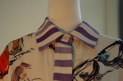 RRP$320 - Romy Salamanca Shirt in Salamanca 2.0 Print Size S