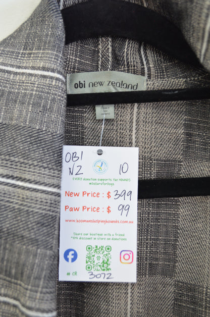 RRP$399 - OBI New Zealand Linen jacket size 10 - amazing top