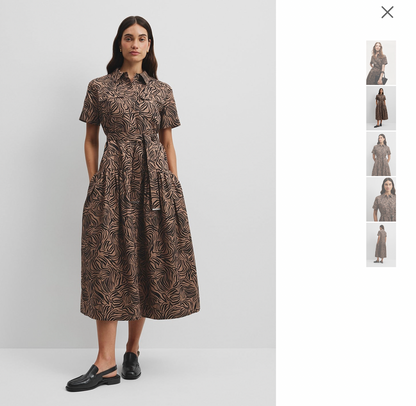 Woman wearing a patterned dress