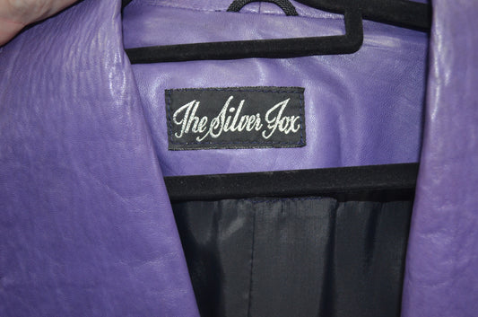 in 1975 cost $1000 VINTAGE Silver Fox Leather Suit - Size 10-12 - MAGIC!