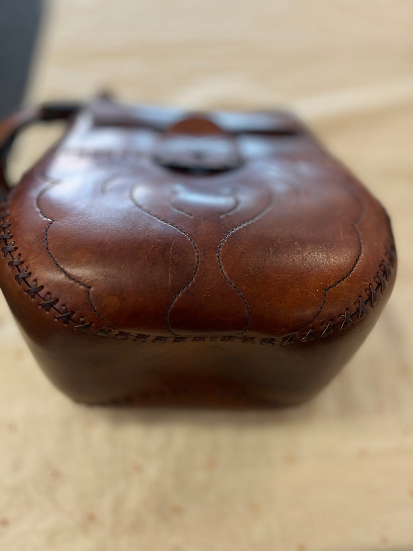 Brown leather pouch