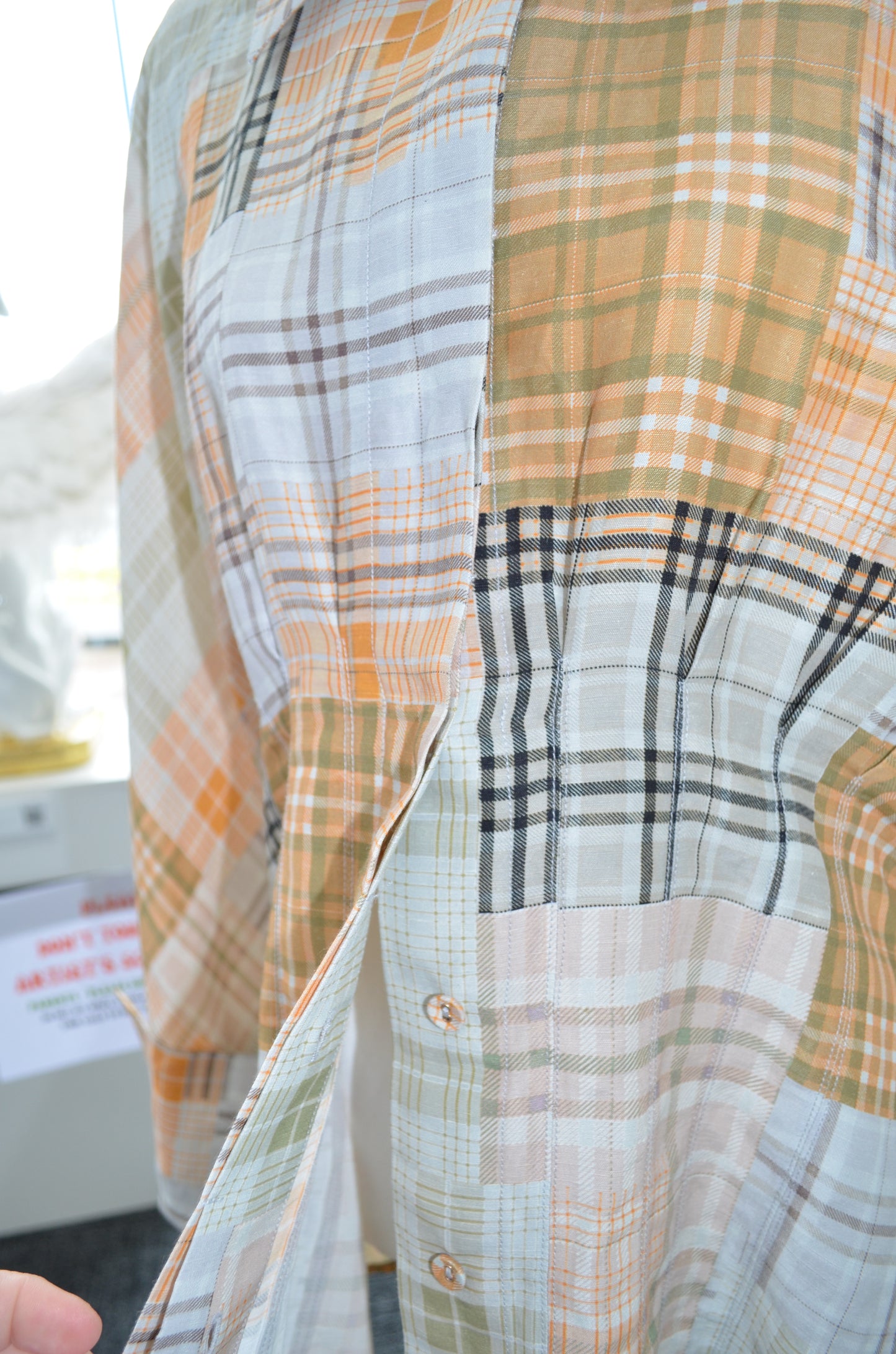 Close-up of a plaid shirt
