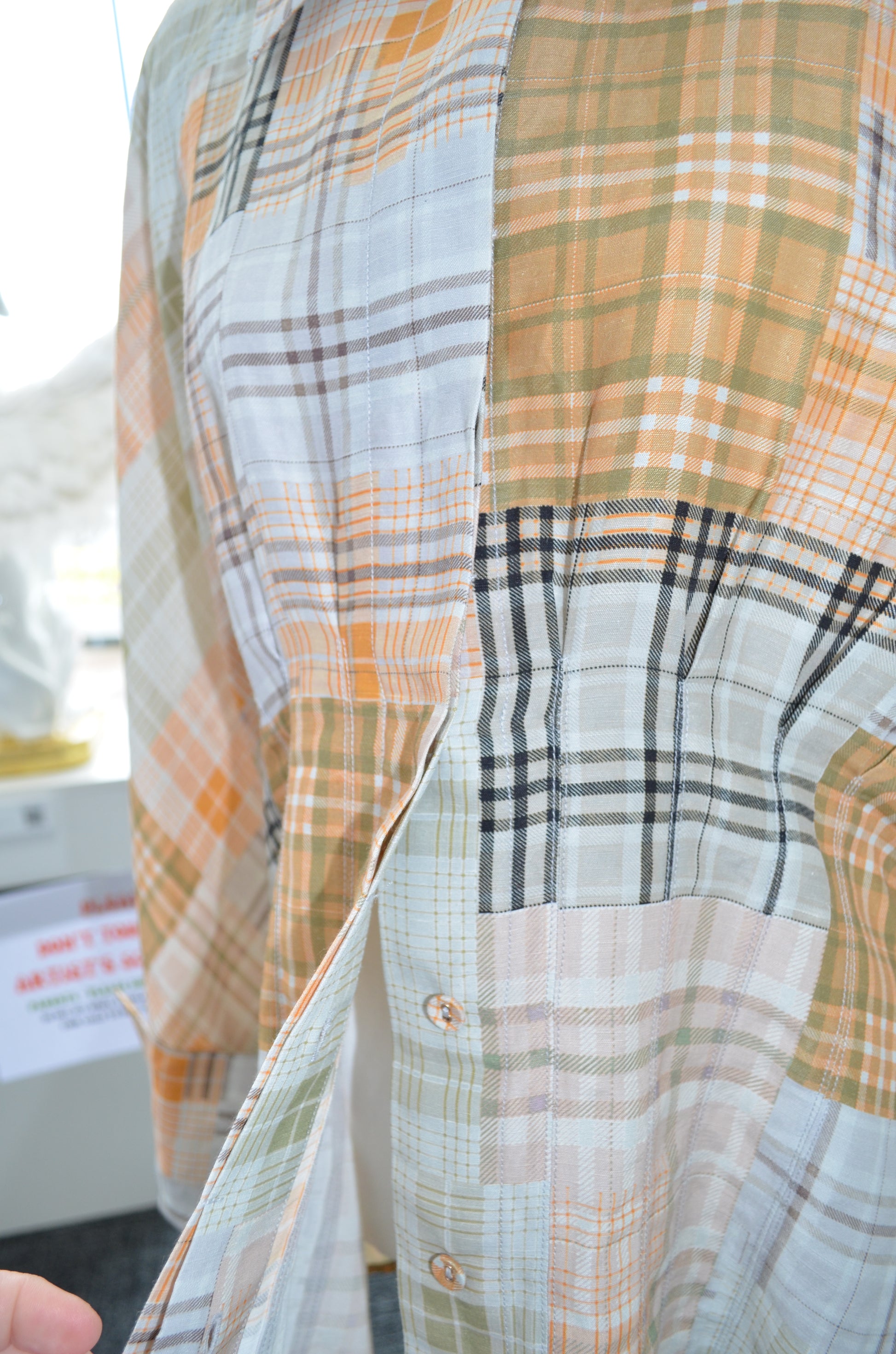 Close-up of a plaid shirt