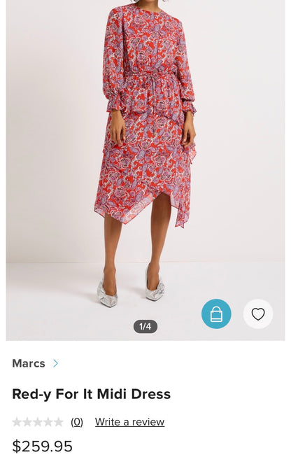 Red patterned dress