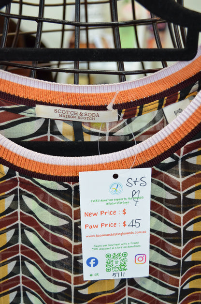RRP $199 Scotch and Soda Blouse - quirky and stunning