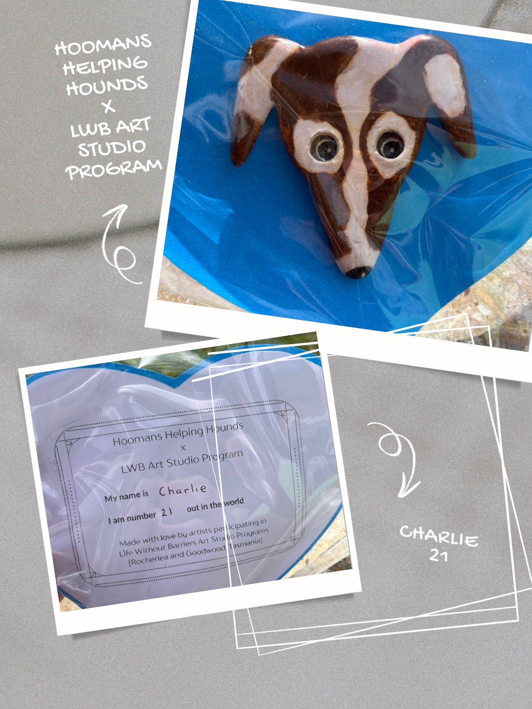 Hoomans helping hound x LWB art studio program