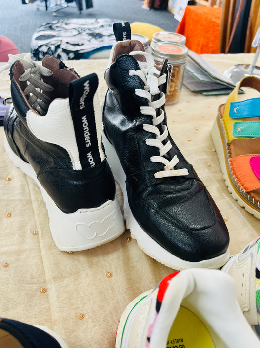 Black and white sneakers