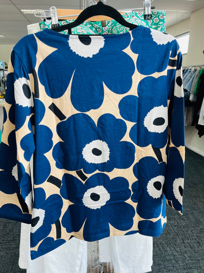 Blue and white floral patterned garment