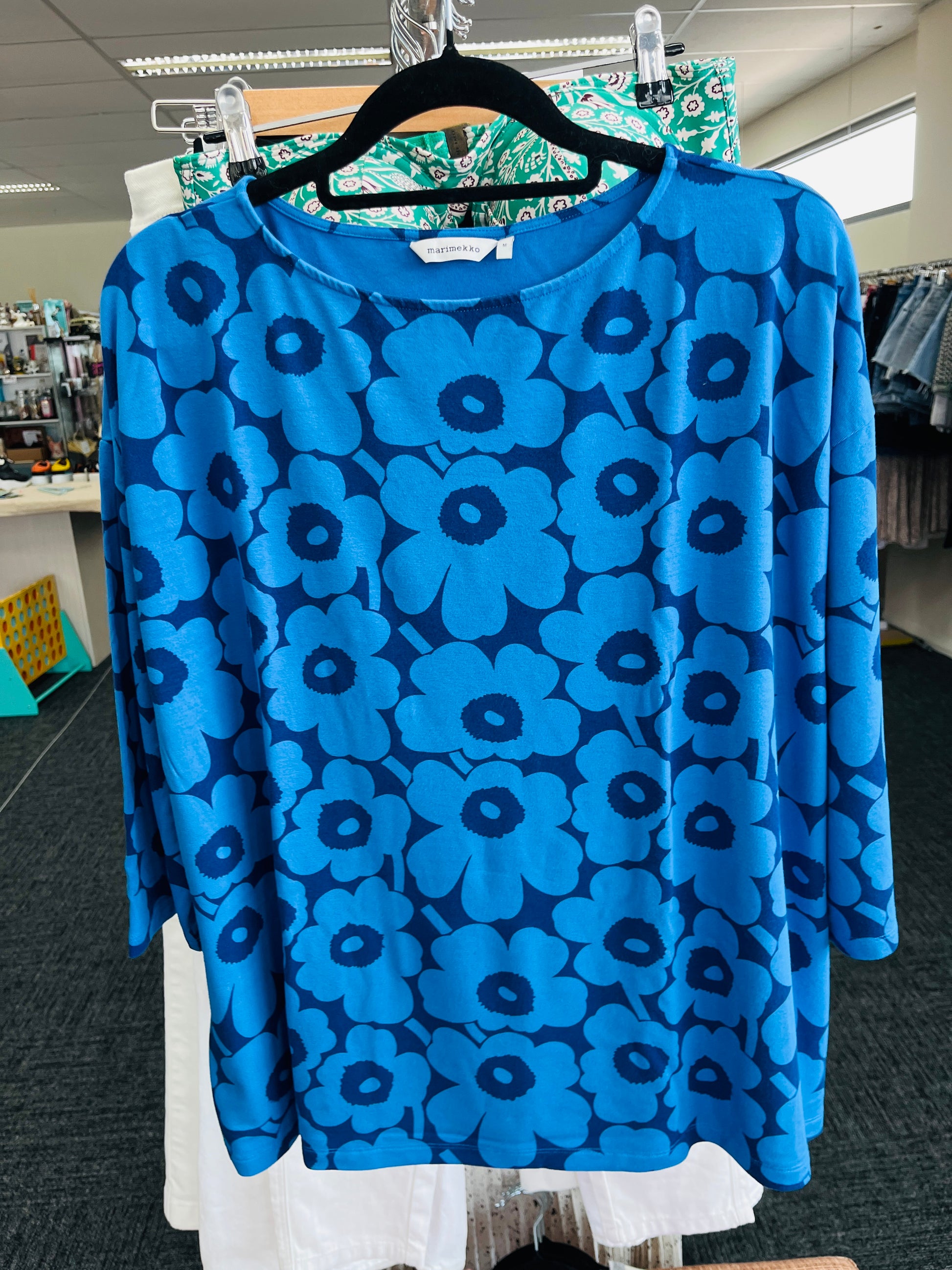Blue floral patterned shirt