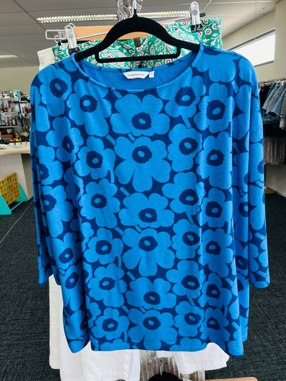 Blue floral patterned shirt