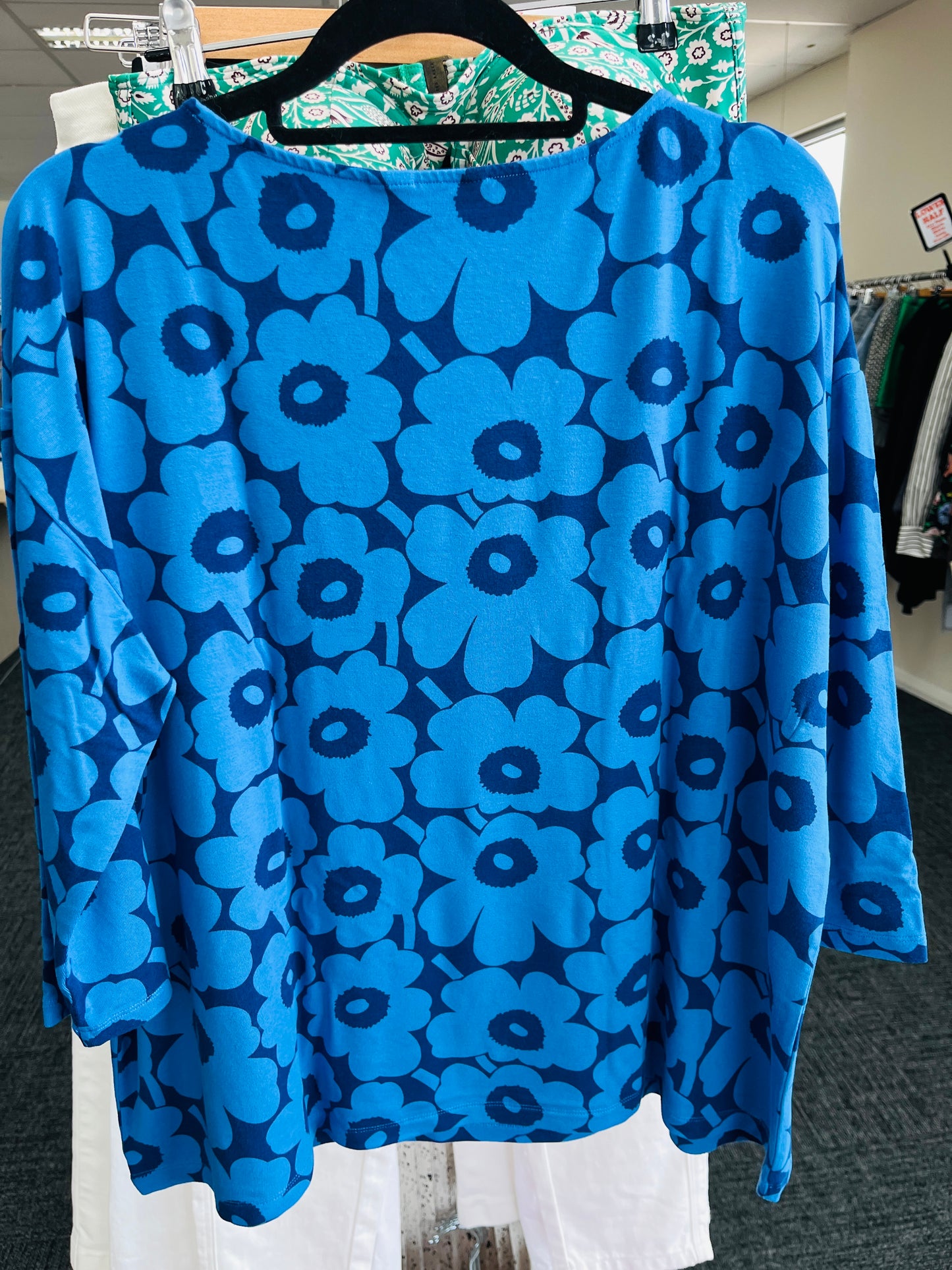 Blue floral patterned shirt