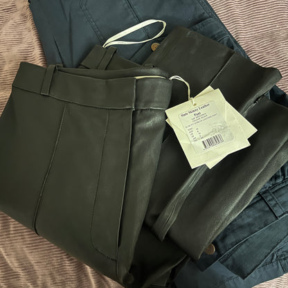 RRP $1499 Camilla and Marc Slate Leather Pants - NEW with tags