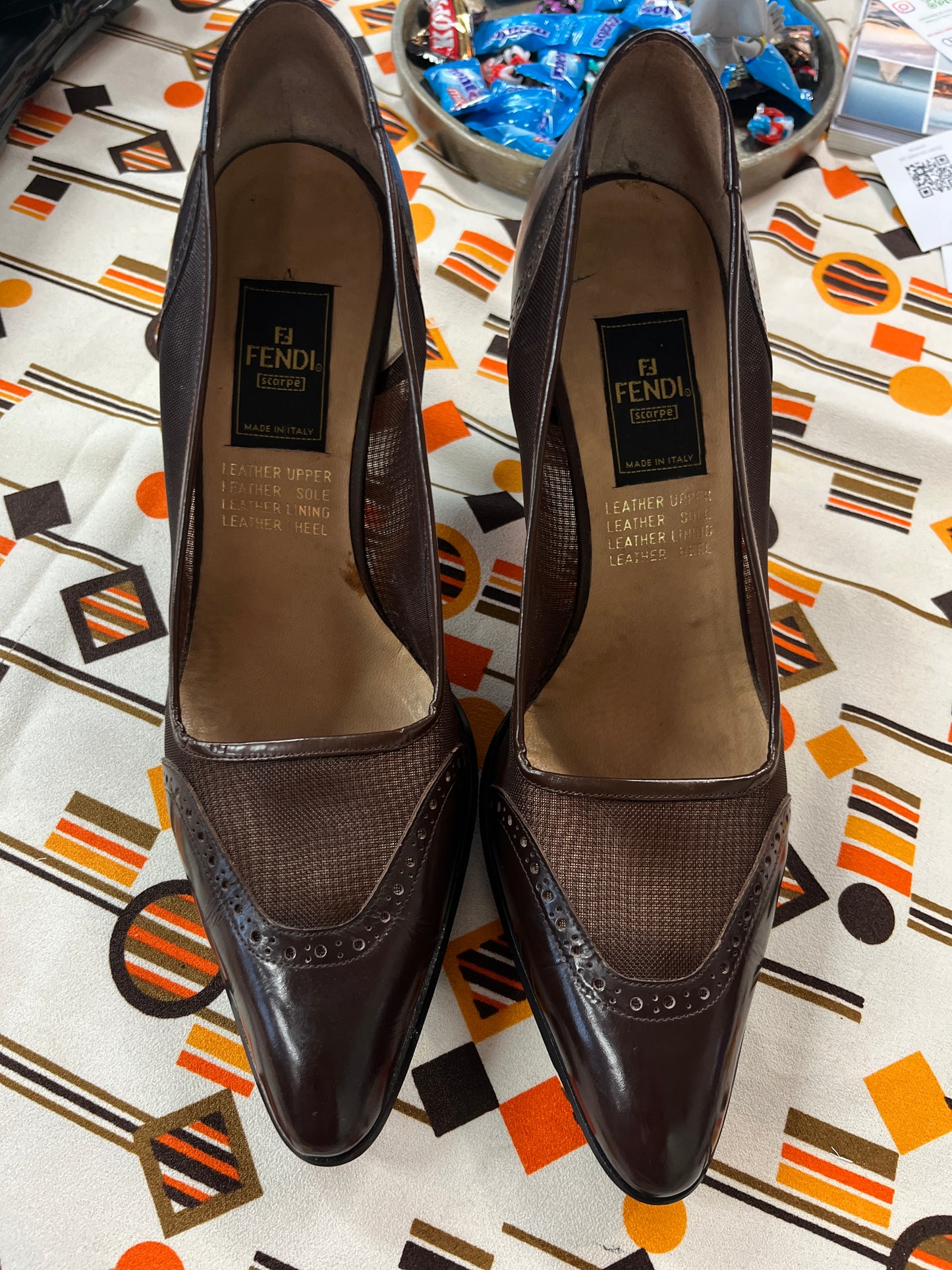 Pair of brown leather shoes