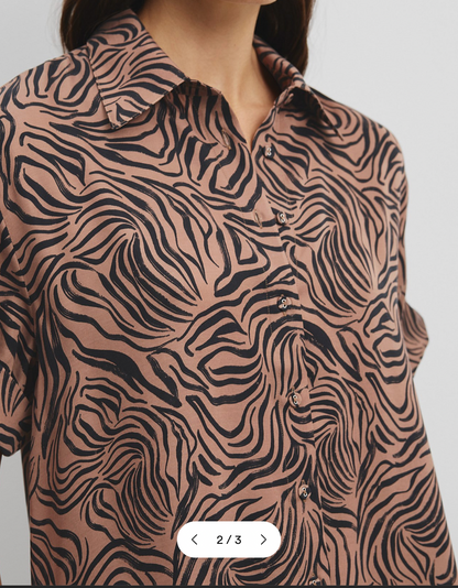RRP $149 Country Road Micro Zebra Print Shirt