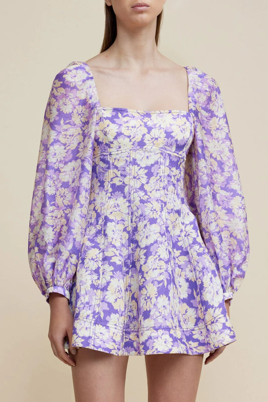 RRP$ 495 - SIze 16 - ACLER - Midi Dress - Purple Floral mini dress - new with tags!