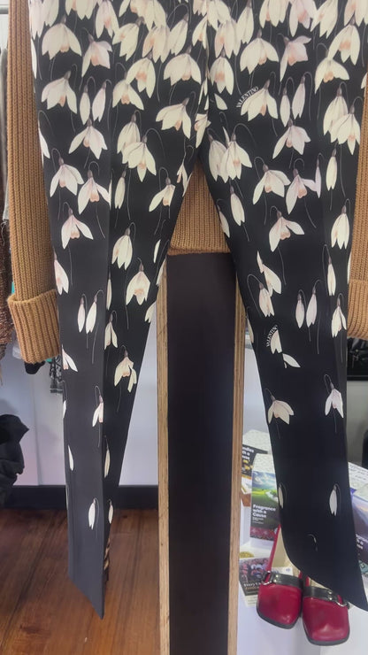 VALENTINO : RRP $2100 Snowdrop Crepe Couture Floral Trousers Size 10
