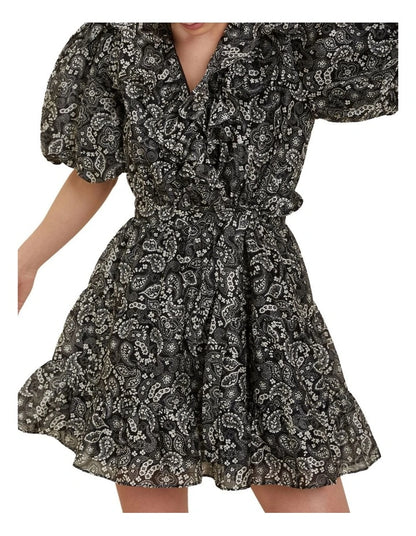 Black floral patterned dress